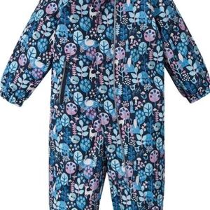 Kids' Blue and Pink Patterned Snowsuit - PUHURI
